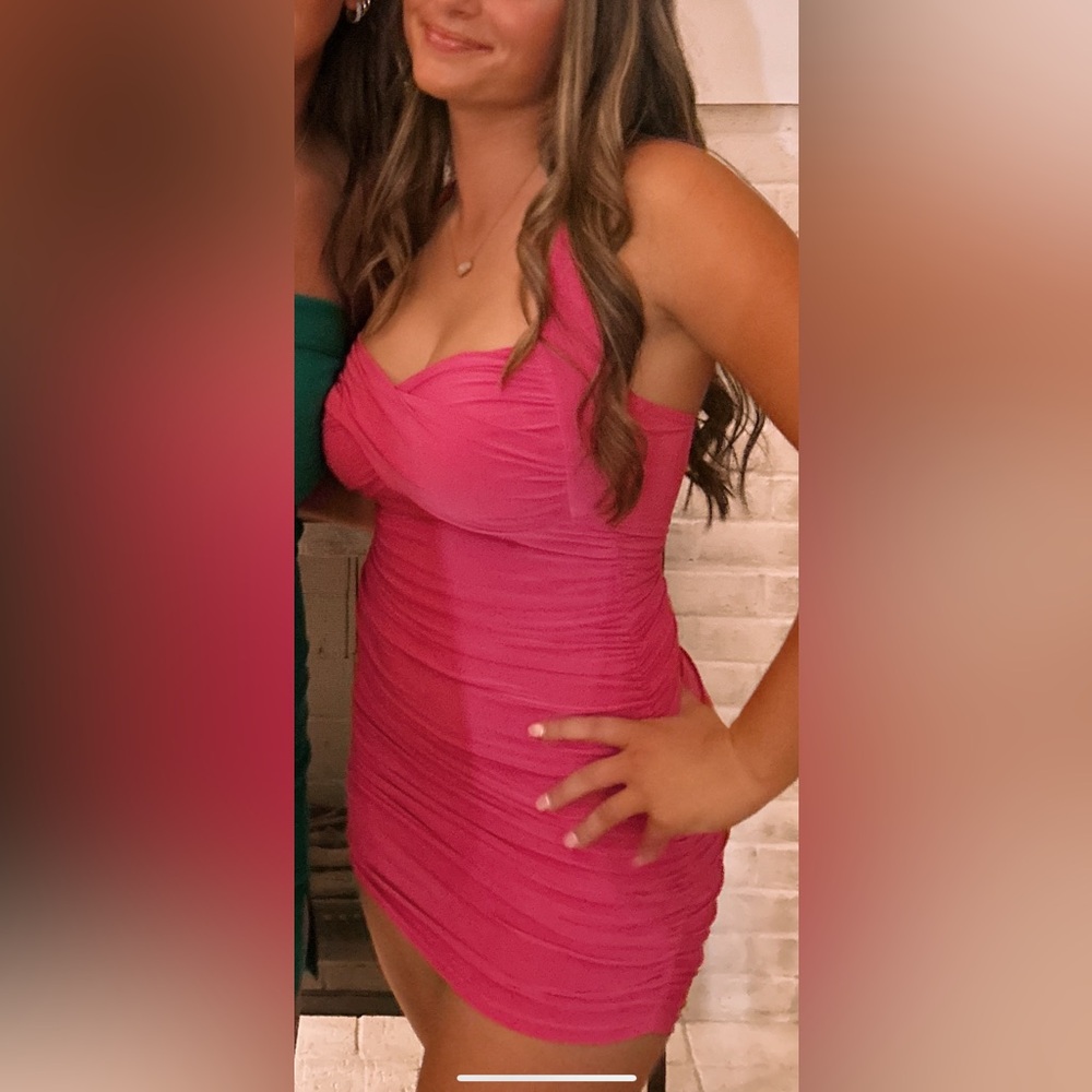 pink mini dress